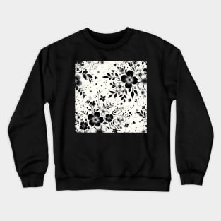 Black and White Floral Crewneck Sweatshirt